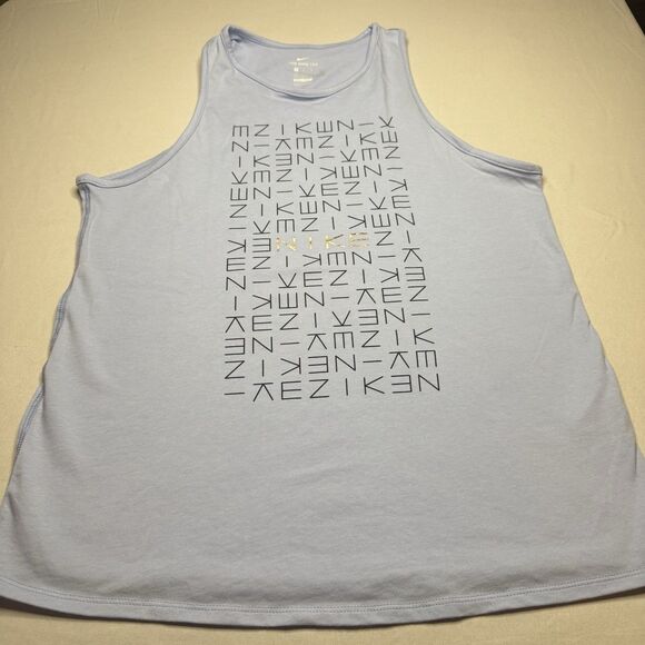 The Nike Tee Size Medium DRI-FIT Tank Athletic Fit Light Blue Running Tennis Gym - Picture 1 of 9